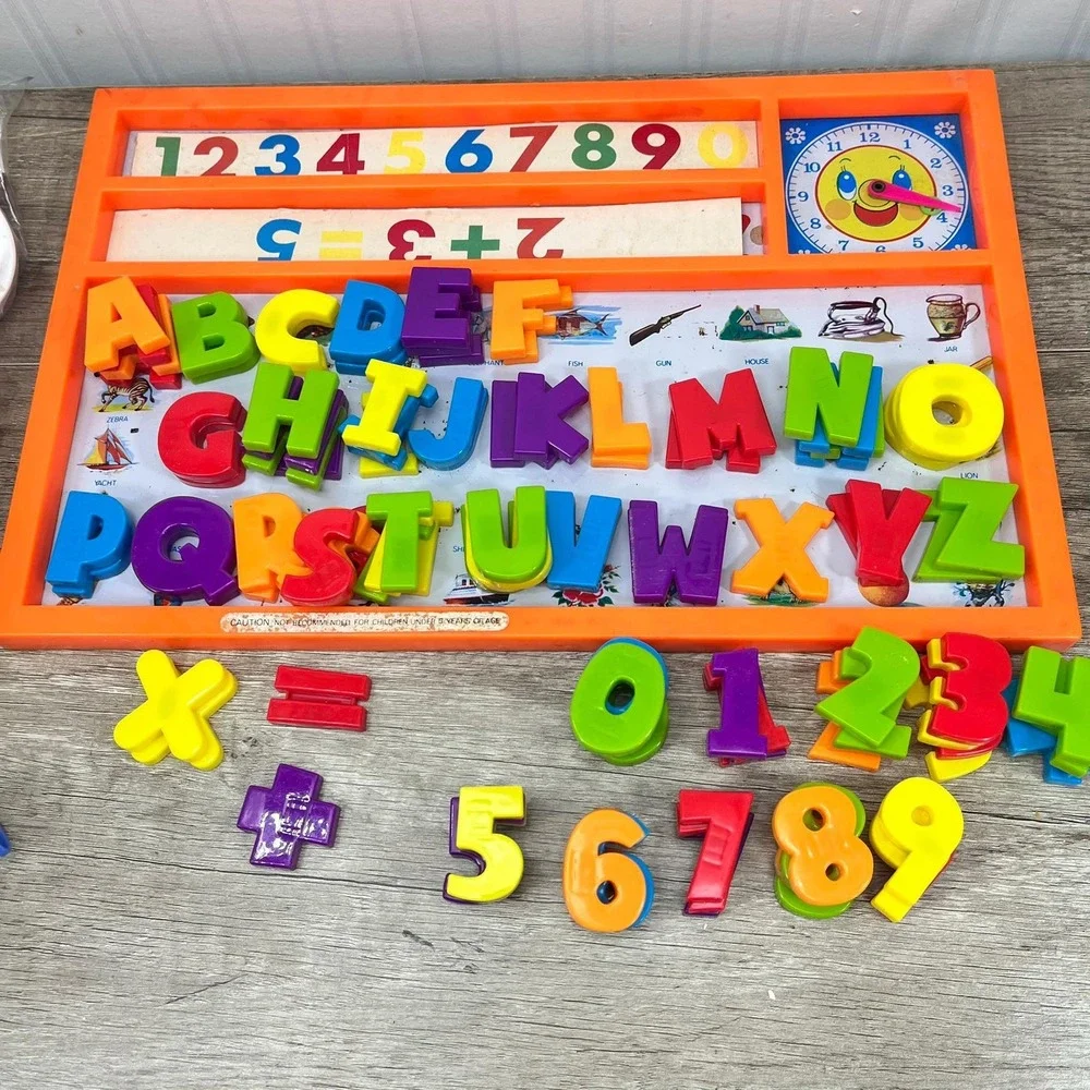 Vintage Educational Magnet Board: Nursery Decor with Letters‎ & Numbers